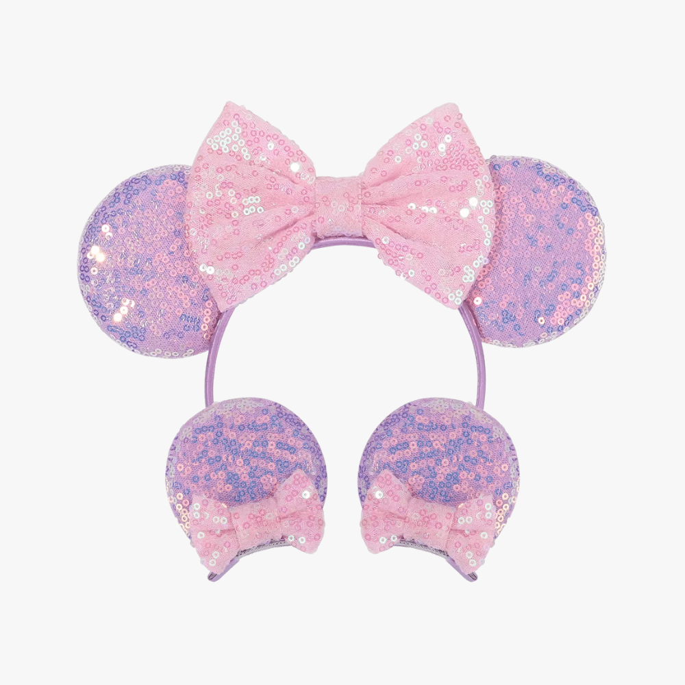 Glitter Mouse Ears Headband & Hair Clips Set - Gummia